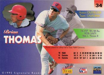 1996 Signature Rookies Preview #34 Brian Thomas Back