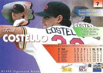 1996 Signature Rookies Preview - Autographs #7 Fred Costello Back