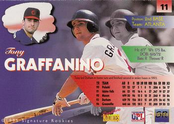 1996 Signature Rookies Preview - Autographs #11 Tony Graffanino Back