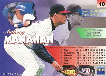 1996 Signature Rookies Preview - Autographs #18 Anthony Manahan Back