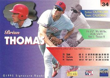 1996 Signature Rookies Preview - Autographs #34 Brian Thomas Back