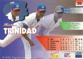 1996 Signature Rookies Preview - Autographs #35 Hector Trinidad Back