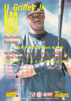 1996 Signature Rookies Preview - Ken Griffey Jr. #G4 Ken Griffey Jr. Back
