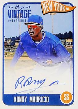 2020 Onyx Vintage Extended - Autographs Blue #EARO Ronny Mauricio Front
