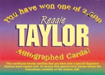1996 Signature Rookies Preview - Autograph Redemptions #NNO Reggie Taylor Front