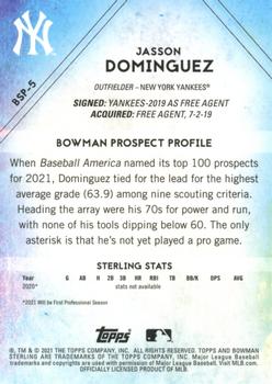 2021 Bowman Sterling #BSP-5 Jasson Dominguez Back