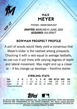 2021 Bowman Sterling #BSP-17 Max Meyer Back
