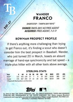 2021 Bowman Sterling #BSP-27 Wander Franco Back