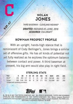 2021 Bowman Sterling #BSP-47 Nolan Jones Back