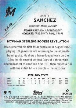 2021 Bowman Sterling #BSR-53 Jesus Sanchez Back