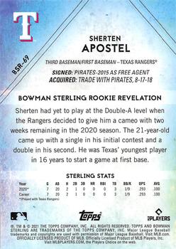 2021 Bowman Sterling #BSR-69 Sherten Apostel Back