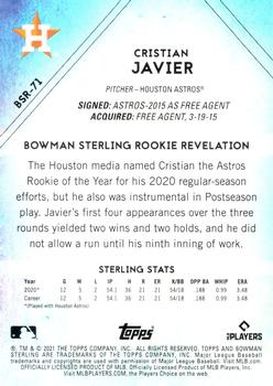 2021 Bowman Sterling #BSR-71 Cristian Javier Back