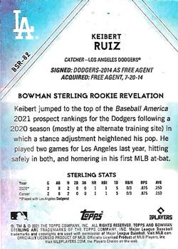 2021 Bowman Sterling #BSR-82 Keibert Ruiz Back