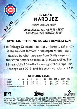 2021 Bowman Sterling #BSR-100 Brailyn Marquez Back