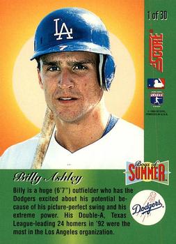 1993 Score - Boys of Summer #1 Billy Ashley Back