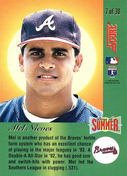 1993 Score - Boys of Summer #7 Melvin Nieves Back