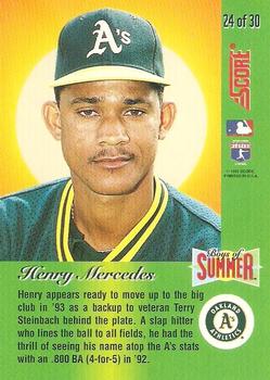 1993 Score - Boys of Summer #24 Henry Mercedes Back