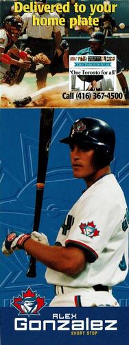 1997 Toronto Star Toronto Blue Jays Postcards #NNO Alex Gonzalez Front