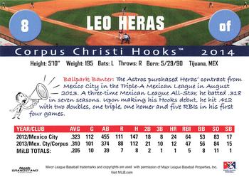 2014 Grandstand Corpus Christi Hooks #NNO Leo Heras Back