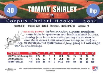 2014 Grandstand Corpus Christi Hooks #NNO Tommy Shirley Back
