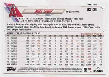 2021 Topps Update #US130 Mike Trout Back