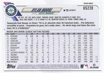 2021 Topps Update #US228 Dylan Moore Back