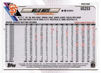 2021 Topps Update #US253 Willie Mays Back