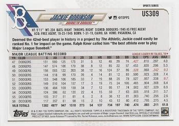 2021 Topps Update #US309 Jackie Robinson Back