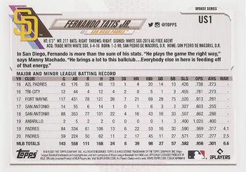 2021 Topps Update #US1 Fernando Tatis Jr. Back