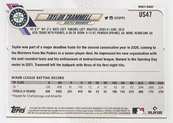 2021 Topps Update #US47 Taylor Trammell Back