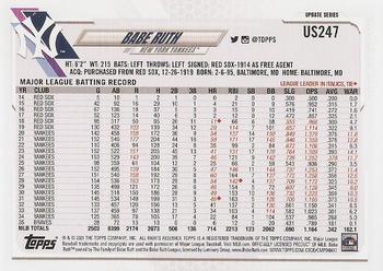 2021 Topps Update #US247 Babe Ruth Back