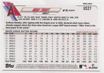 2021 Topps Update #US27 Mike Trout Back