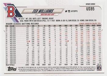 2021 Topps Update #US95 Ted Williams Back