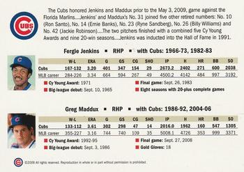 2009 Vine Line Chicago Cubs #31 Retirement #NNO Fergie Jenkins / Greg Maddux Back