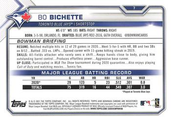 2021 Bowman - Purple #7 Bo Bichette Back
