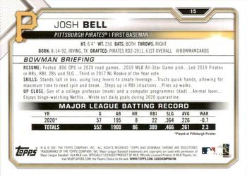 2021 Bowman - Green #15 Josh Bell Back