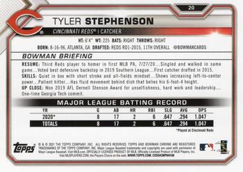 2021 Bowman - Green #20 Tyler Stephenson Back