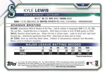 2021 Bowman - Green #48 Kyle Lewis Back