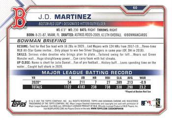2021 Bowman - Red #60 J.D. Martinez Back