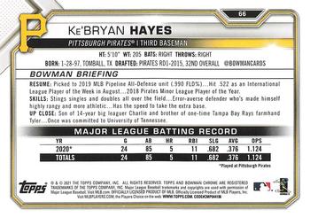 2021 Bowman - Platinum #66 Ke'Bryan Hayes Back