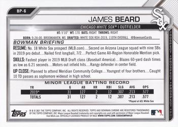 2021 Bowman - Prospects #BP-6 James Beard Back
