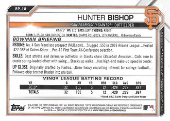 2021 Bowman - Prospects #BP-18 Hunter Bishop Back