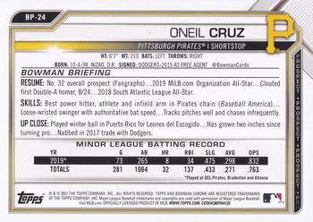 2021 Bowman - Prospects #BP-24 Oneil Cruz Back