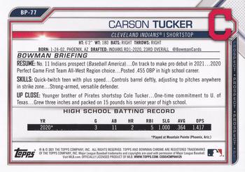 2021 Bowman - Prospects #BP-77 Carson Tucker Back
