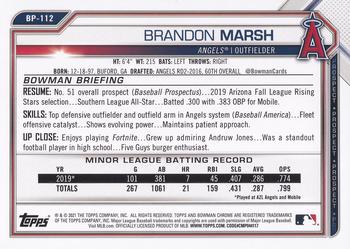 2021 Bowman - Prospects #BP-112 Brandon Marsh Back
