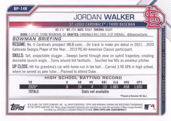 2021 Bowman - Prospects #BP-146 Jordan Walker Back