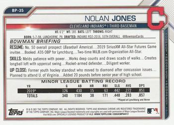 2021 Bowman - Prospects Camo #BP-35 Nolan Jones Back