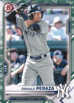 2021 Bowman - Prospects Camo #BP-50 Oswald Peraza Front