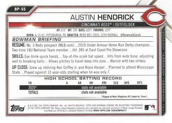 2021 Bowman - Prospects Camo #BP-55 Austin Hendrick Back