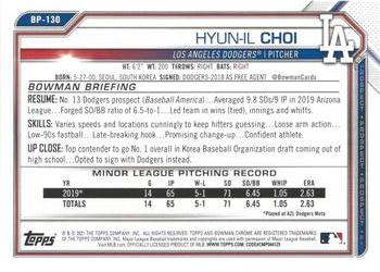 2021 Bowman - Prospects Camo #BP-130 Hyun-il Choi Back